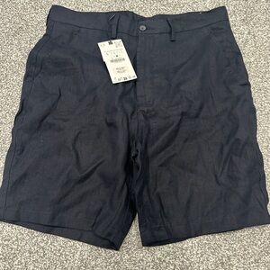 Zara Men's Dark Navy Flat Front Shorts